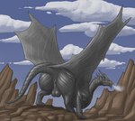 anus ass_up backsack balls big_anus big_butt black_anus black_balls black_body black_butt black_scales black_tail black_wings blue_eyes breath butt claws cloud detailed_background digitigrade feet feral genitals horn huge_butt jagged_mouth long_neck male membrane_(anatomy) membranous_wings nature nature_background non-mammal_balls nude orange_nose outside puffy_anus quadruped rear_view rock rocky_terrain scaled_balls scales snout solo standing tail tapering_tail thick_thighs toes wings aetherxov capcom monster_hunter mythology dragon elder_dragon kushala_daora mythological_creature mythological_scalie scalie absurd_res digital_media_(artwork) hi_res