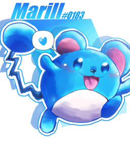 blue_background blue_body blue_eyes blue_fur blue_tail blush blush_lines border feral fur glistening glistening_eyes gradient_background heart_symbol male male_feral open_mouth open_smile simple_background smile solo tail text white_body white_border white_fur felipotyphlosion nintendo pokemon generation_2_pokemon mammal marill pokemon_(species) 2026 colored_line_art digital_drawing_(artwork) digital_media_(artwork) hi_res