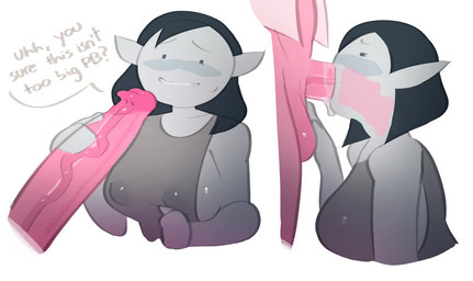 balls big_penis black_hair blush breasts canon_couple crossgender dialogue duo fellatio female food ftg_crossgender fti_crossgender genitals gynomorph hair humanoid_genitalia humanoid_penis humanoid_pointy_ears intersex nipple_outline not_furry oral oral_penetration penetration penile penis pink_balls pink_penis pointy_ears sex text too_big vein veiny_penis conditional_dnp svarz adventure_time cartoon_network marceline_abadeer princess_bubblegum candy_people_(at) food_creature humanoid vampire 2022 english_text