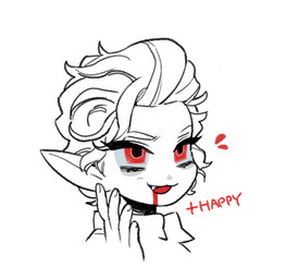 blood blood_on_face blood_on_mouth bodily_fluids chibi fangs hair humanoid_pointy_ears male not_furry pointy_ears red_eyes solo teeth white_hair gotgamewhere baldur's_gate baldur's_gate_3 bioware dungeons_and_dragons electronic_arts hasbro larian_studios wizards_of_the_coast astarion_(baldur's_gate) elf humanoid vampire bust_portrait line_art portrait