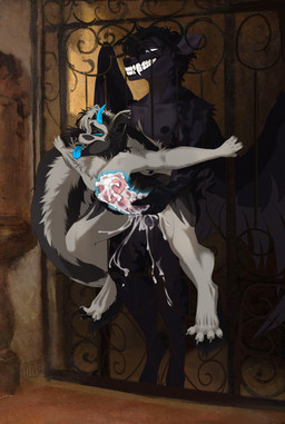 andromorph animal_genitalia animal_penis anthro bodily_fluids breed breeding_kink cum cum_drip cum_in_vagina cum_inside dripping duo equine_genitalia equine_penis genital_fluids genitals intersex intersex/male male male/male penis size_difference imbluewisp canid canine deer fox mammal mephitid skunk vampire absurd_res hi_res