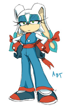 anthro biped clothed clothing eyelashes female female_anthro footwear fur green_eyes half-closed_eyes long_ears narrowed_eyes shoes solo standing white_body white_fur adam_bryce_thomas archie_comics sega sonic_the_hedgehog_(archie) sonic_the_hedgehog_(comics) sonic_the_hedgehog_(series) carrotia_the_rabbit_(archie_sonic) lagomorph leporid mammal rabbit hi_res signature