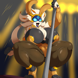3_toes 5_fingers anthro anthrofied areola big_breasts breasts camel_toe clothing crouching feet female fingers footwear high_heels huge_breasts lips looking_at_viewer open_mouth pokemorph pole shoes solo spread_legs spreading toes conditional_dnp suirano nintendo pokemon generation_7_pokemon legendary_pokemon pokemon_(species) solgaleo 1:1 2020 digital_media_(artwork) hi_res signature