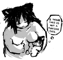 :< anthro black_ears black_hair dialogue duo eyes_closed female female_humanoid hair mouth_closed overweight overweight_female overweight_humanoid plushie simple_background text thought_bubble white_background white_body white_skin petday animal_humanoid animate_inanimate cat_humanoid felid felid_humanoid feline feline_humanoid humanoid living_plushie mammal mammal_humanoid 2026 english_description english_text half-length_portrait portrait