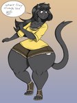 anthro blush clothing dialogue female huge_thighs solo thick_thighs wide_hips thunderkid92 beth_(lordstormcaller) felid mammal pantherine hi_res