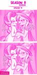 2018 after_kiss blush bodily_fluids cape clothing comic conditional_dnp dialogue english_text equid equine female female/female friendship_is_magic hasbro hat headgear headwear hi_res horn humor jcosneverexisted looking_at_viewer mammal my_little_pony mythological_creature mythological_equine mythology pink_theme saliva saliva_string starlight_glimmer_(mlp) text trixie_(mlp) unicorn url wizard_hat