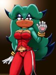anthro big_breasts bottomwear breasts clothing female gloves glowing handwear markings mole_(marking) navel pants solo teal_body topwear viroveteruscy archie_comics sega sonic_the_hedgehog_(archie) sonic_the_hedgehog_(comics) sonic_the_hedgehog_(series) breezie_the_hedgehog breezie_the_hedgehog_(archie) eulipotyphlan hedgehog mammal 2025 absurd_res digital_media_(artwork) hi_res