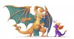 anthro claws clothed clothing facial_hair fangs feral group hornball male open_mouth open_smile purple_body purple_scales scales simple_background smile tail teeth white_background lowergold lowerkuo activision mythology spyro_reignited_trilogy spyro_the_dragon lucas_(spyro) rescued_dragons_(spyro) sparx spyro arthropod dragon dragonfly insect mythological_creature mythological_scalie scalie hi_res