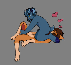 69_position ambiguous_gender anthro duo facesitting handjob heart_symbol male male/male nude oral penile sex sitting_on_another urfavvpuppy bovid caprine domestic_cat felid feline felis goat mammal
