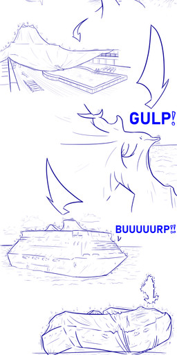 ambiguous_gender belly big_belly burping cruise_ship digestion digestion_sequence directional_arrow feral heart_symbol huge_belly hyper hyper_belly merchant_ship obese obese_feral object_vore onomatopoeia overweight overweight_feral passenger_ship sea sequential_arrow ship solo sound_effects swallowing text vehicle vore water watercraft kritko aquatic cetacean dolphin mammal toothed_whale absurd_res hi_res long_image sequence tall_image
