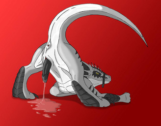 anus bdsm bodily_fluids butt cum cum_pool ejaculation erection genital_fluids genitals hands-free looking_at_viewer male muzzle_(object) muzzled nude penis petplay presenting presenting_hindquarters raised_tail roleplay solo spontaneous_ejaculation tail yellow_eyes drash mythology dragon mythological_creature mythological_scalie scalie 2009