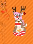 anthro brown_body clothing female glowing glowing_nose hair pink_hair side_view simple_background solo underwear spwnkage rudolph_the_red-nosed_reindeer_(tv_special) deer mammal new_world_deer reindeer 3:4 sketch