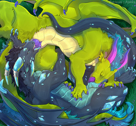 69_position blue_body blue_tongue crystal duo feral fur genitals green_body horn horn_jewelry jewelry knot knotted_penis male male/male oral penis purple_tongue sex tongue anora_drakon mythology lass_(datdirtylime) vayne_(vaynethedragon) crystal_dragon dragon furred_dragon furred_scalie mythological_creature mythological_scalie scalie hi_res