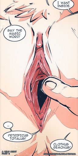 anthro clitoris dialogue duo erect_clitoris extreme_close-up female fingers fur gaping gaping_vagina genitals male male/female spread_vulva spreading urethra vulva white_body white_fur ratcha mammal mouse murid murine rodent comic hi_res