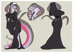 anthro anthrofied arbok belt big_breasts big_butt border breasts butt clothed clothing collage cross curvy_figure dress eyelashes female footwear furgonomics generation_1_pokemon generation_7_pokemon half-closed_eyes headdress hi_res high_heels hybrid long_tail markings model_sheet narrowed_eyes nintendo non-mammal_breasts nun nun_habit pokemon pokemon_(species) pumps pupils rancidious red_eyes religious_clothing reptile salazzle scalie simple_background slit_pupils small_waist smile snake_hood solo tail tan_background thick_tail white_border wide_hips