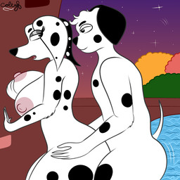 against_surface anthro areola big_breasts black_spots breasts duo female from_behind_position hand_on_hip hand_on_wall holding_breast holding_butt looking_back male male/female motion_lines nipples sex spots thrusting thrusting_forward white_spots colty8 101_dalmatian_street 101_dalmatians disney delilah_(101_dalmatians) canid canine canis dalmatian domestic_dog mammal 1:1 absurd_res hi_res