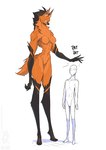 anthro black_body black_fur breasts brown_body brown_fur duo empty_eyes featureless_breasts featureless_crotch female fur headpat male nude simple_background white_background white_body white_eyes conditional_dnp jollyjack anon canid canine human mammal maned_wolf 2024