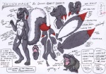 anthro feet hindpaw male paws side_view solo tail text forceswerwolf skunkhase hybrid lagomorph leporid mammal mephitid rabbit skunk skunny english_text model_sheet