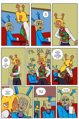 aged_up anthro beverage coffee coffee_mug dialogue diner duo eyelashes female freckled_face freckles group long_eyelashes motion_lines restaurant seat sitting speech_bubble text trio arcatech deltarune undertale_(series) carol_holiday noelle_holiday deer mammal monster new_world_deer reindeer 2:3 comic english_text hi_res