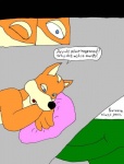 anthro canid canine comic compression_artifacts content_repetition dialogue digital_media_(artwork) dinosaur duo english_text four_frame_image fox fox_mccloud general_scales lust_penis male male/male mammal microsoft_paint_(artwork) nintendo raver_roo reptile scalie sharpclaw_(star_fox) star_fox text transformation