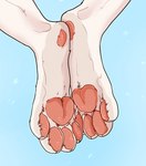 4_toes ambiguous_form ambiguous_gender faceless_ambiguous faceless_character feet foot_focus foot_shot foot_tuft fur heel_pad pawpads pink_pawpads simple_background solo toes tuft white_body white_fur roobin ambiguous_species hi_res