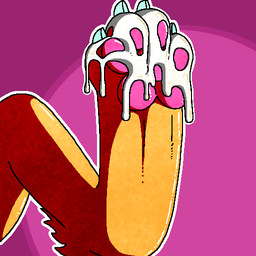 abstract_background ambiguous_gender bodily_fluids claws cum cum_on_feet feet feral foot_focus fur genital_fluids orange_body orange_fur outline pawpads paws pink_pawpads solo theenyface canid mammal 1:1 aliasing cel_shading digital_media_(artwork) pixel_(artwork) shaded
