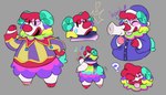 anthro clown clown_makeup clown_nose honk horn jester_outfit male scarf sleepwear solo slimecatt animal_crossing nintendo pietro_(animal_crossing) bovid caprine mammal sheep sketch_page