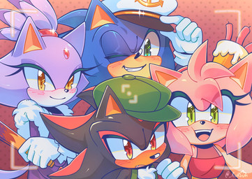 alternate_costume anthro blush clothing double_date dress female green_eyes group group_selfie hair hand_fan hat headgear headwear hero looking_at_viewer male male/female photo ponytail princess red_eyes romantic romantic_couple royalty smile yellow_eyes kukuun sega sonic_the_hedgehog_(series) the_murder_of_sonic_the_hedgehog amy_rose blaze_the_cat shadow_the_hedgehog sonic_the_hedgehog domestic_cat eulipotyphlan felid feline felis hedgehog mammal hi_res