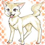 ambiguous_gender feral fur pattern_background simple_background solo tan_body tan_fur tongue tongue_out box_xod canid canine canis domestic_dog mammal 1:1 2015 low_res