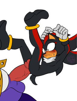 anthro balls black_body black_fur blush clothing duo erection fur genitals gloves hair handwear humanoid_genitalia humanoid_penis imminent_sex legs_up looking_at_genitalia looking_at_penis male male/male mostly_offscreen_character penis simple_background tail worried worried_face worried_look ggs_busyrn sega sonic_the_hedgehog_(series) big_the_cat shadow_the_hedgehog domestic_cat eulipotyphlan felid feline felis hedgehog mammal absurd_res digital_media_(artwork) hi_res andromorph_(lore)