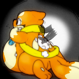 ambiguous_gender belly belly_expansion big_belly close_to_bursting disembodied_hand duo expansion nervous plush_stuffing plushie solo_focus toony twile_(artist) nintendo pokemon floatzel generation_4_pokemon pokemon_(species) 1:1 2015 digital_media_(artwork)