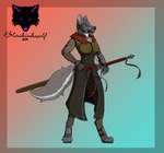 anthro armor armored_boots armored_gloves chainmail clothed clothing fantasy female full_armor fur great_sword hand_on_hip headgear helmet melee_weapon military muscular muscular_female pose simple_background soldier solo sword tail warrior weapon blackinkwolf yuki_(blackinkwolf) canid canine canis mammal wolf digital_media_(artwork) hi_res pinup