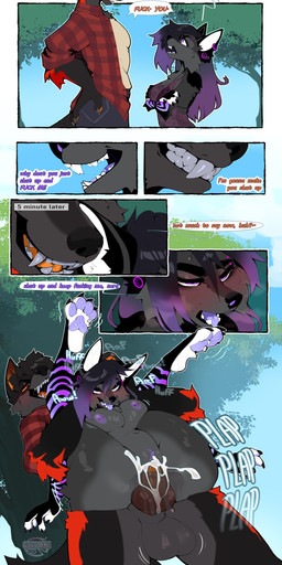 anthro anthro_on_anthro anthro_penetrated anthro_penetrating anthro_penetrating_anthro areola balls biped blush bottomless bottomless_anthro bottomless_male bottomwear breasts claws clothed clothed_anthro clothed_female clothed_male clothing duo feet female female_penetrated fingers fully_clothed fully_clothed_anthro fully_clothed_female fully_clothed_male fur genitals hair male male/female male_penetrating male_penetrating_female navel nipples nude nude_anthro nude_female partially_clothed partially_clothed_anthro partially_clothed_male paws penetration penile penile_penetration penis penis_in_vagina sex smile tail text toes topwear vaginal vaginal_penetration vulva cocoline_(artist) cocoline canid canine canis mammal wolf 2026 absurd_res comic digital_drawing_(artwork) digital_media_(artwork) english_text hi_res