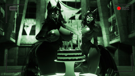 anthro big_breasts big_penis black_body black_fur breasts cake camera_view dessert duo female food fur genitals male male/female penis scp-1471 wonderfox712 da.nilkaz_(modeler) scrag_(modeler) scp_foundation scp-1471-a scp-1471-a_(da.nilkaz) scp-1471-a_(scrag) canid canine mammal skulldog_(species) 16:9 3d_(artwork) blender_(artwork) digital_media_(artwork) hi_res widescreen