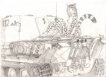 accessory anthro breasts collar female fur headband inner_ear_fluff licking licking_lips licking_own_lips markings nipples nude self_lick sitting spots spotted_body spotted_fur tank tongue tongue_out tuft vehicle n2o moldred julie_rayne felid feline mammal 2011 greyscale monochrome