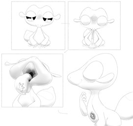 ambiguous_gender belly duo internal micro mouth_shot open_mouth oral_vore organs shrunk shrunken size_difference stomach swallowed swallowed_alive swallowing throat tongue tongue_out vore unkownweirdfantasy nintendo pokemon gecqua generation_10_pokemon human mammal pokemon_(species) reptile scalie 2026 absurd_res comic hi_res monochrome sketch