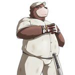 anthro baseball_(sport) baseball_bat baseball_glove baseball_uniform bat_(object) belly bottomwear brown_body brown_fur clothing fur hat headgear headwear kemono male overweight overweight_anthro overweight_male pants shirt solo sport sportswear topwear uniform emufu bear mammal 1:1 2014