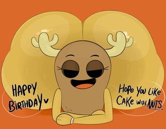 antlers big_butt bodily_fluids butt dialogue female half-closed_eyes heart_symbol horn huge_butt loli lying narrowed_eyes on_front open_mouth smelly smelly_butt solo sweat sweaty_butt tan_body text wristband young young_female young_humanoid ota_(artist) cartoon_network the_amazing_world_of_gumball penny_fitzgerald humanoid 2026 digital_media_(artwork) english_text hi_res