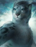 2017 absurd_res anthro blue_eyes digital_media_(artwork) felid fur grey_body grey_fur hi_res juliathedragoncat leopard male mammal pantherine solo whiskers white_body white_fur