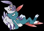 ambiguous_gender cuddling duo feathers female female/ambiguous forehead_gem gem hand_holding lying_on_another pregnant purple_body red_eyes littlepinebox nintendo pokemon generation_2_pokemon generation_8_pokemon hisuian_form hisuian_sneasel pokemon_(species) regional_form_(pokemon) sneasel