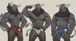 2_tails abs anthro armpit_hair biped black_body black_fur black_nipples body_hair bulge detailed_bulge flexing flexing_bicep fur genital_outline grey_body grey_fur group horn male multi_tail musclegut muscular muscular_anthro muscular_male neck_tuft nipples pecs penis_outline simple_background tail trio tuft white_background k0bit0wani nintendo pokemon generation_9_pokemon paldean_form paldean_tauros paldean_tauros_(aqua_breed) paldean_tauros_(blaze_breed) paldean_tauros_(combat_breed) pokemon_(species) regional_form_(pokemon) absurd_res hi_res