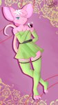9:16 absurd_res anthro fur green_eyes hi_res leokato male mammal mouse murid murine pink_body pink_fur rat rodent simple_background solo