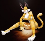 anthro breasts female food fruit jack-o'-lantern nude plant pumpkin solo tail portzebie lexi_(portzebie) felid mammal