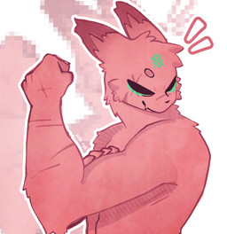 anthro male muscular red_body scar simple_background snaggle_tooth solo white_background lunarvisions rain_world videocult hunter_(rain_world) slugcat half-length_portrait hi_res portrait