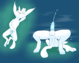 animal_genitalia animal_penis anthro anus arched_back balls blue_penis blush bodily_fluids cum cumshot ejaculation genital_fluids genitals glowing hands-free heart_symbol hooves lying male on_back orgasm penis shaking_legs shaking_orgasm solo spontaneous_ejaculation stimulation-free_orgasm tail white_body ellistia microsoft ori_(series) xbox_game_studios ori_(ori) guardian_spirit mammal 5:4 hi_res