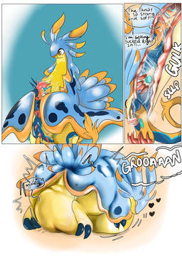 abdominal_bulge ambiguous_gender dialogue duo feral herm internal intersex intersex/male male size_difference slime swallowing vore mythology koiju dragon gastropod mollusk mythological_creature mythological_scalie scalie slug absurd_res comic hi_res