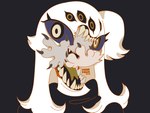 anthro black_background female multi_eye multi_mouth open_mouth sharp_teeth simple_background solo teeth 87sukiyaki monster unknown_species 2024 dated hi_res