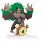 5_fingers 5_toes armpit_hair ball_tuft balls barazoku biceps biped body_hair brown_body clenched_teeth cross-eyed drum drumming drumming_stick erection feet fingers foreskin fur fur_tuft genitals glans green_body green_fur green_hair hair holding_object humanoid_feet humanoid_genitalia humanoid_hands humanoid_penis kemono leaf leaf_hair leaf_pubes long_hair male multicolored_body multicolored_fur muscular muscular_male musical_instrument nipples orange_eyes pecs penis penis_as_drumming_stick percussion_instrument percussion_mallet pink_glans plant plant_hair plantigrade pseudo_hair pubes silly_face simple_background smile solo standing teeth thick_penis toes tongue tongue_out tuft two_tone_body two_tone_fur vein veiny_penis white_background dogfu nintendo pokemon generation_8_pokemon mammal pokemon_(species) primate rillaboom 2019 absurd_res digital_drawing_(artwork) digital_media_(artwork) hi_res portrait