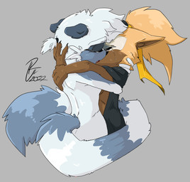 affectionate black_clothing black_jacket black_topwear bodily_fluids claws clothing crying daww duo eyes_closed female female/female half_naked hug hugging_another intimate jacket kissing long_tail love markings nude passionate passionate_kiss ring_(marking) ringed_tail romantic romantic_couple striped_markings striped_tail stripes tail tail_markings tasteful tasteful_nudity tears tears_of_joy topwear r.nemrick idw_publishing sega sonic_the_hedgehog_(comics) sonic_the_hedgehog_(idw) sonic_the_hedgehog_(series) tangle_the_lemur whisper_the_wolf canid canine canis lemur mammal primate ring-tailed_lemur strepsirrhine wolf 2022 digital_drawing_(artwork) digital_media_(artwork) hi_res