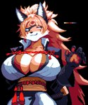 alternate_species anthro big_breasts black_background breasts cleavage clothed clothing color_swatch eye_patch eyewear female furrification huge_breasts pawpads simple_background solo pleasantbread286 arc_system_works guilty_gear baiken canid canine fox mammal 2024 digital_media_(artwork) hi_res pixel_(artwork)